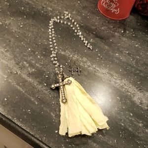 Plunder Silver and Yellow Cross Necklace Set